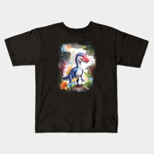 Cool Dinosaur Raptor Cute Velociraptor Dinosaur Kids T-Shirt